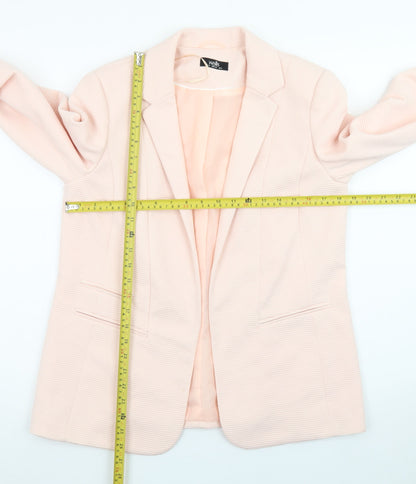 Wallis Women’s Pink Textured Longline Blazer UK 12 Slim Fit