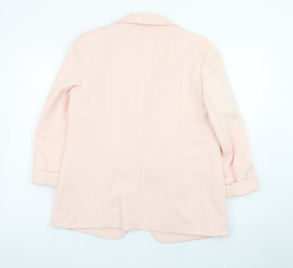 Wallis Women’s Pink Textured Longline Blazer UK 12 Slim Fit