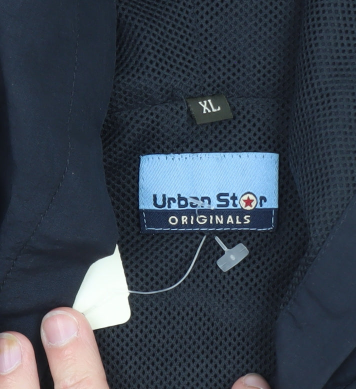 Urban Star Originals Men's Blue XL Hooded Bodywarmer Gilet