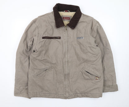 DRI DUCK Men's Beige L Lined Canvas Bomber Jacket Workwear Style