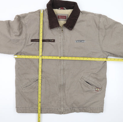 DRI DUCK Men's Beige L Lined Canvas Bomber Jacket Workwear Style