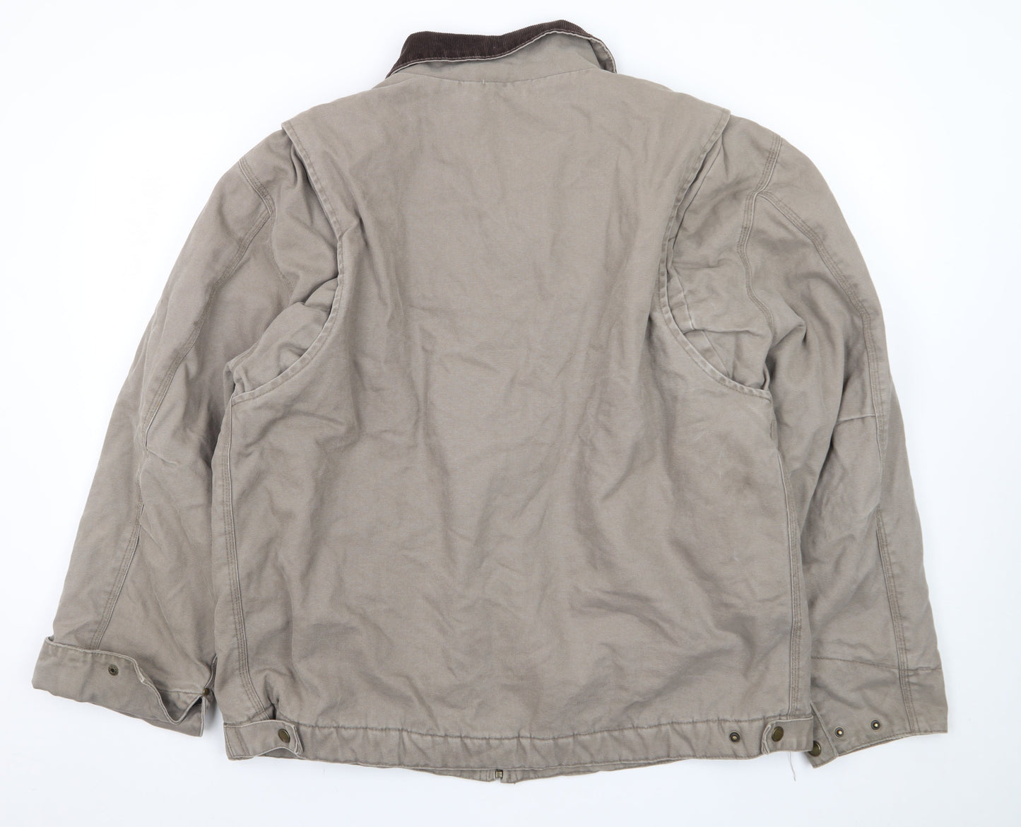 DRI DUCK Men's Beige L Lined Canvas Bomber Jacket Workwear Style