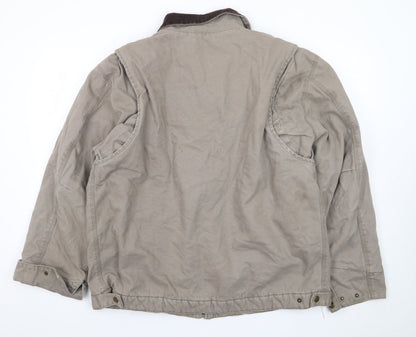 DRI DUCK Men's Beige L Lined Canvas Bomber Jacket Workwear Style