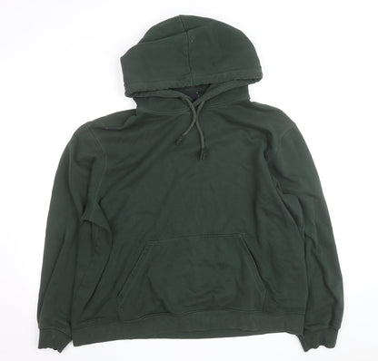 H&M Men's Green Relaxed Fit Pullover Hoodie Size L