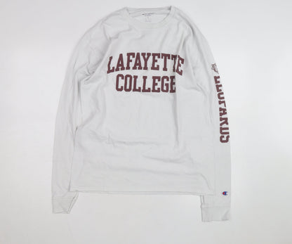 Champion Men's White Lafayette College Long Sleeve T-Shirt Size L