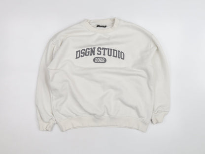 Boohoo Women Ivory DSGN Studio 2022 Pullover Sweatshirt Size S