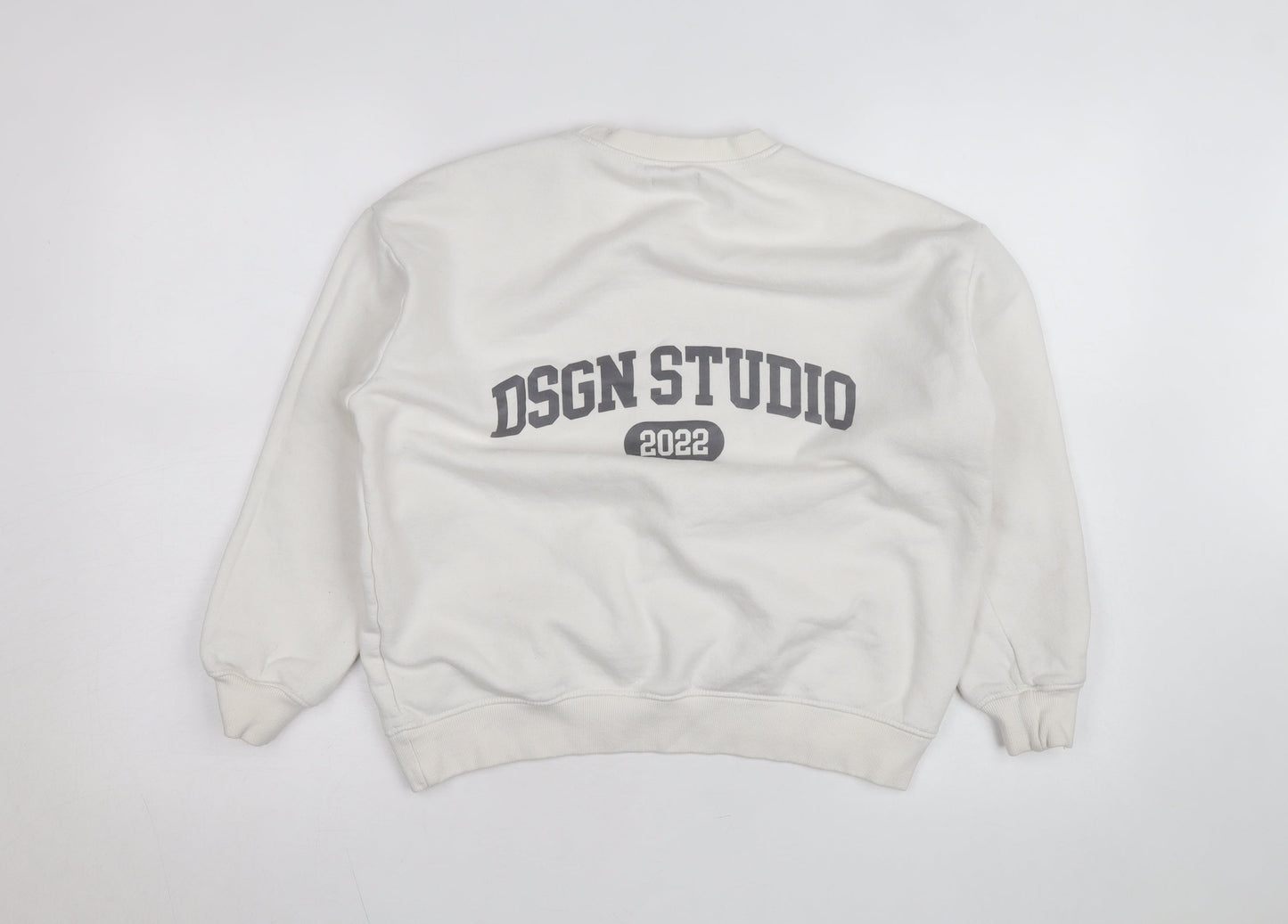 Boohoo Women Ivory DSGN Studio 2022 Pullover Sweatshirt Size S