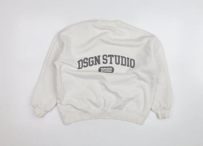 Boohoo Women Ivory DSGN Studio 2022 Pullover Sweatshirt Size S