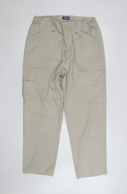 Chums Mens Beige Cargo Trousers Size 38 Regular Cotton Blend