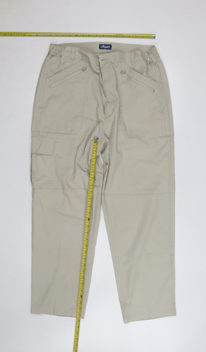 Chums Mens Beige Cargo Trousers Size 38 Regular Cotton Blend