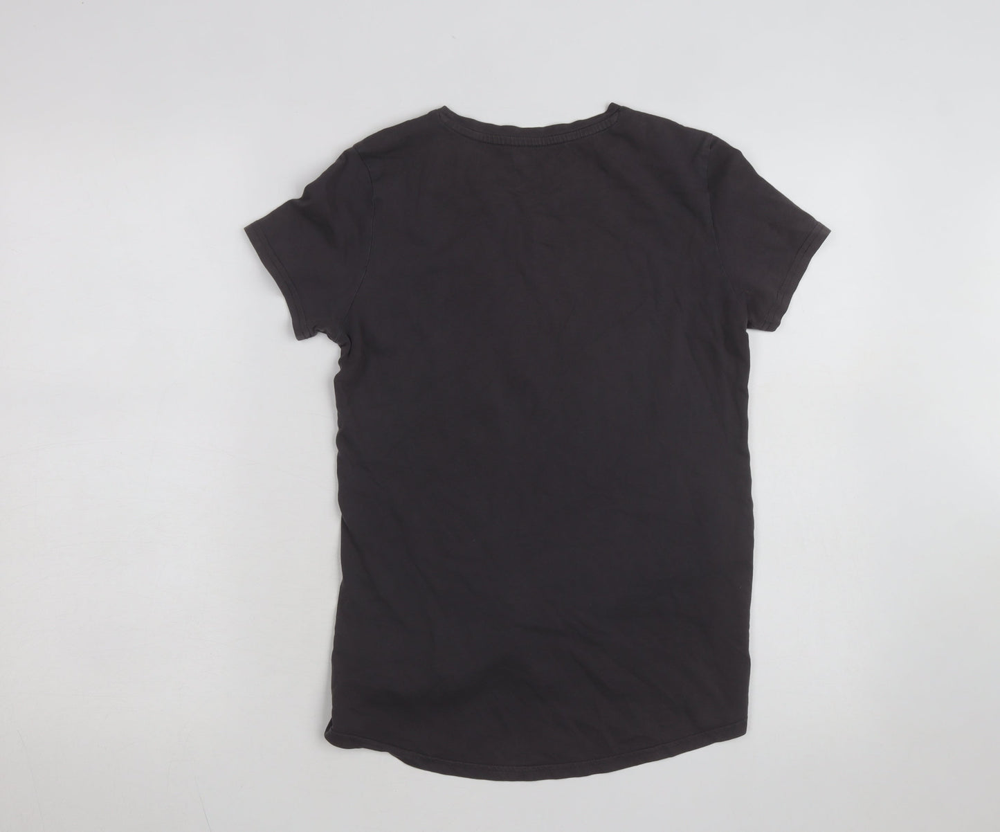 Puma Womens Black Graphic Logo T-Shirt Size 8 Slim Fit