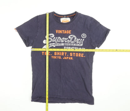 Superdry Men's Blue Vintage Graphic Print Short Sleeve Cotton T-Shirt M