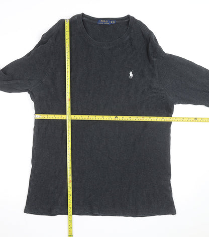 Ralph Lauren Men's Black Cotton Long Sleeve Crew Neck Top XL