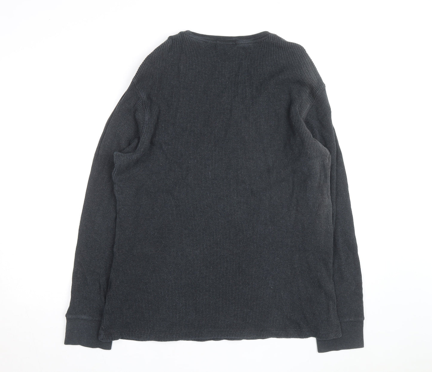 Ralph Lauren Men's Black Cotton Long Sleeve Crew Neck Top XL