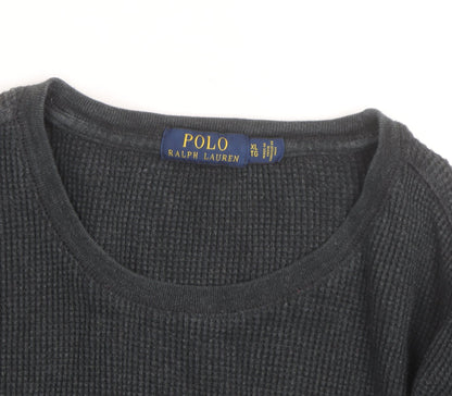 Ralph Lauren Men's Black Cotton Long Sleeve Crew Neck Top XL