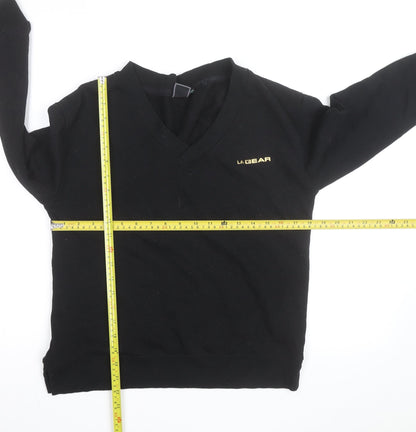 LA Gear Women's Black V-Neck Pullover Sweatshirt Size 8