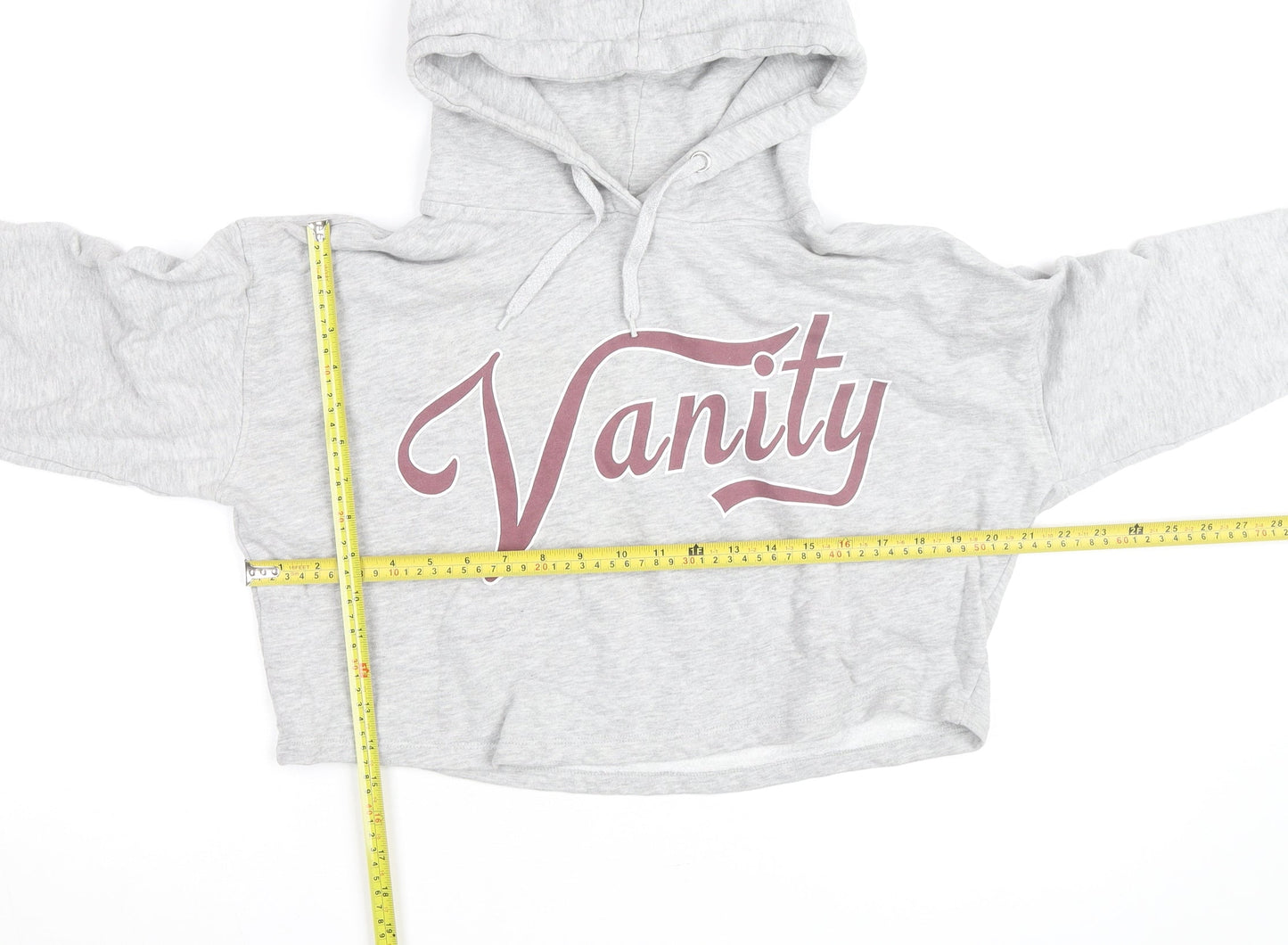 Bik Bok Women’s Grey Vanity Cropped Pullover Hoodie Size S