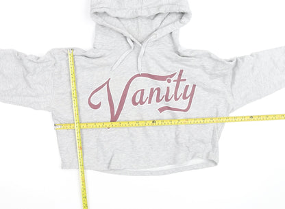Bik Bok Women’s Grey Vanity Cropped Pullover Hoodie Size S