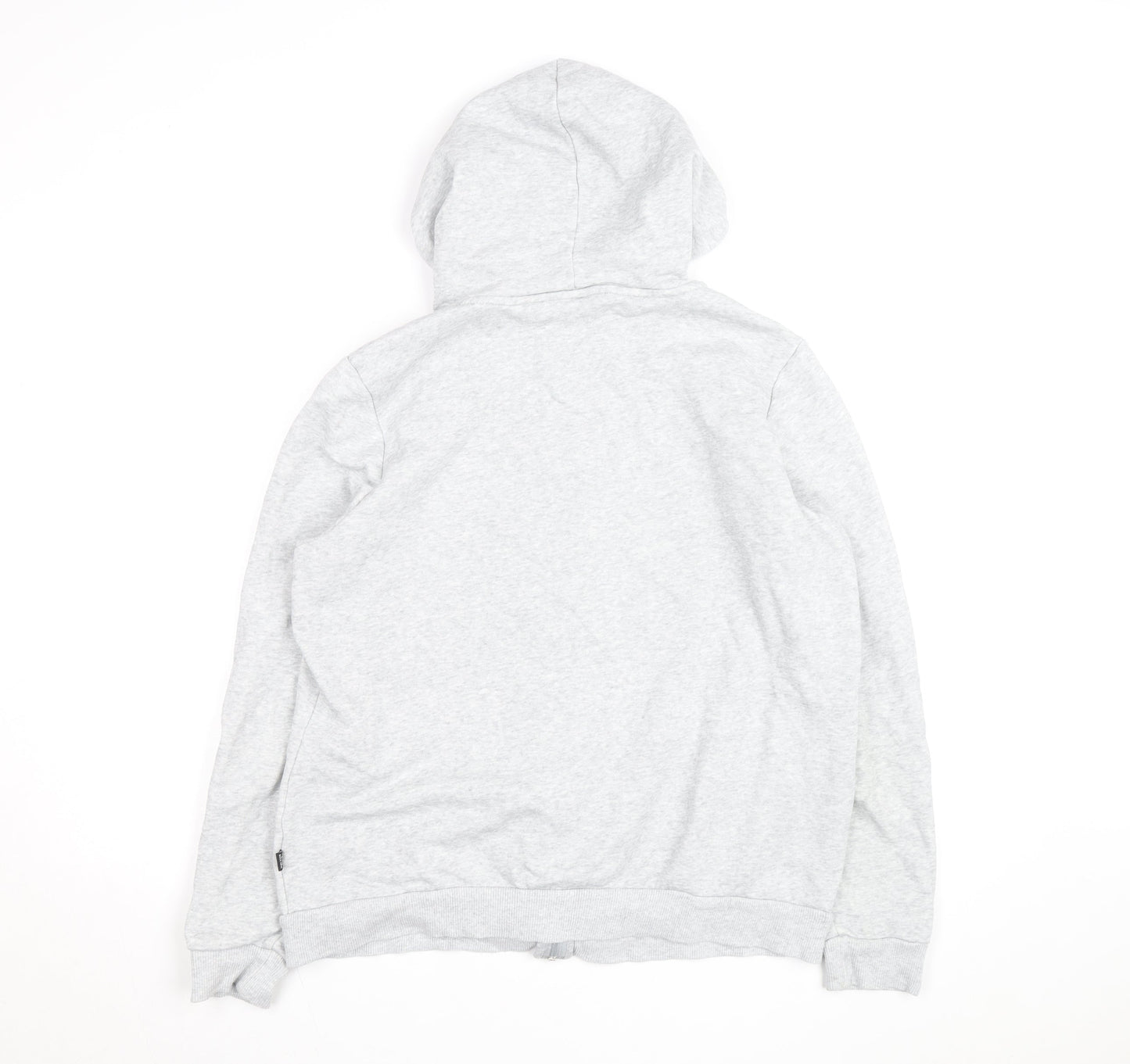 Puma Men Grey Full Zip Hoodie XL Regular Fit Cotton Blend