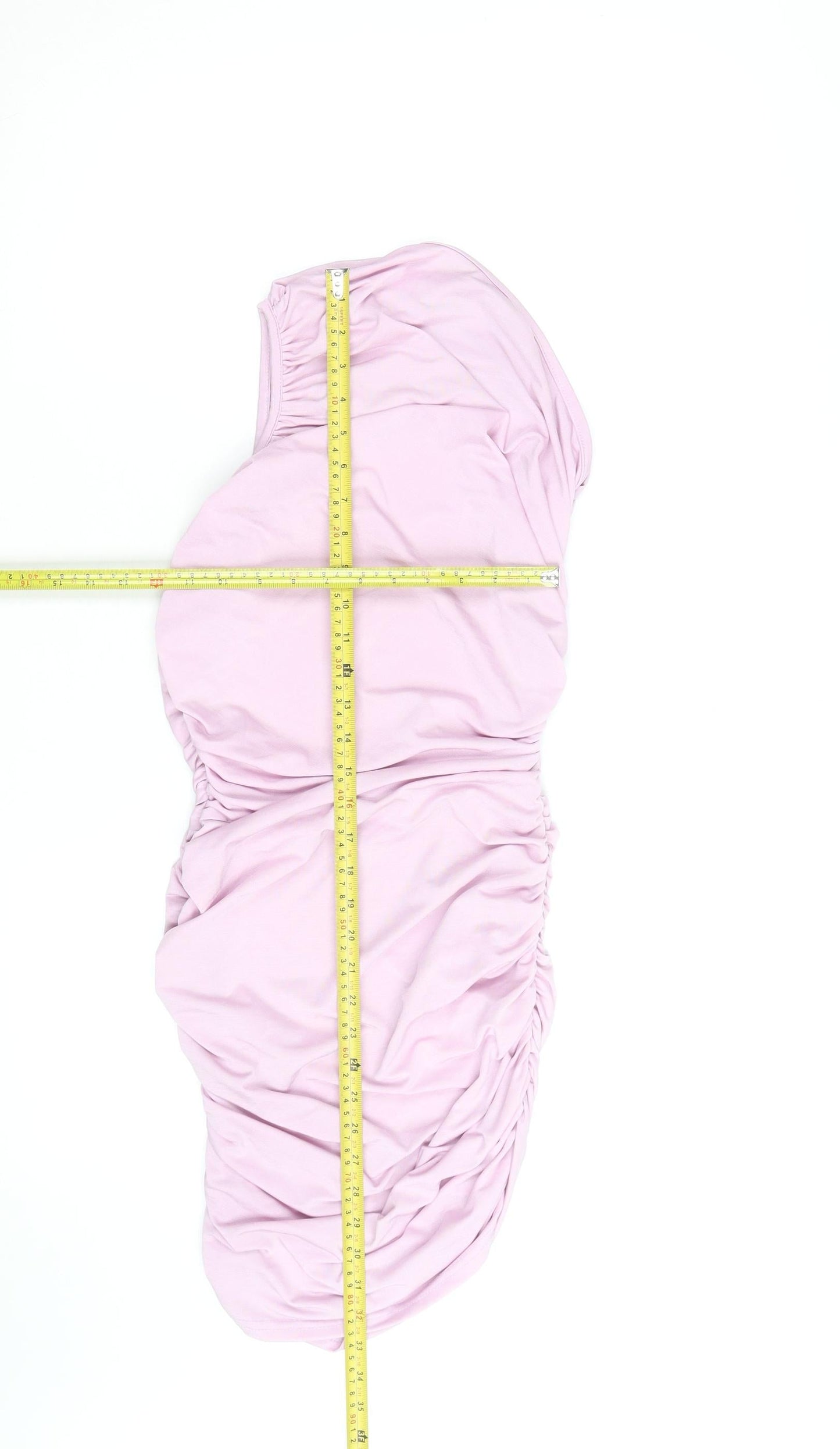 PrettyLittleThing Women’s Pink Strapless Ruched Bodycon Dress Size 10