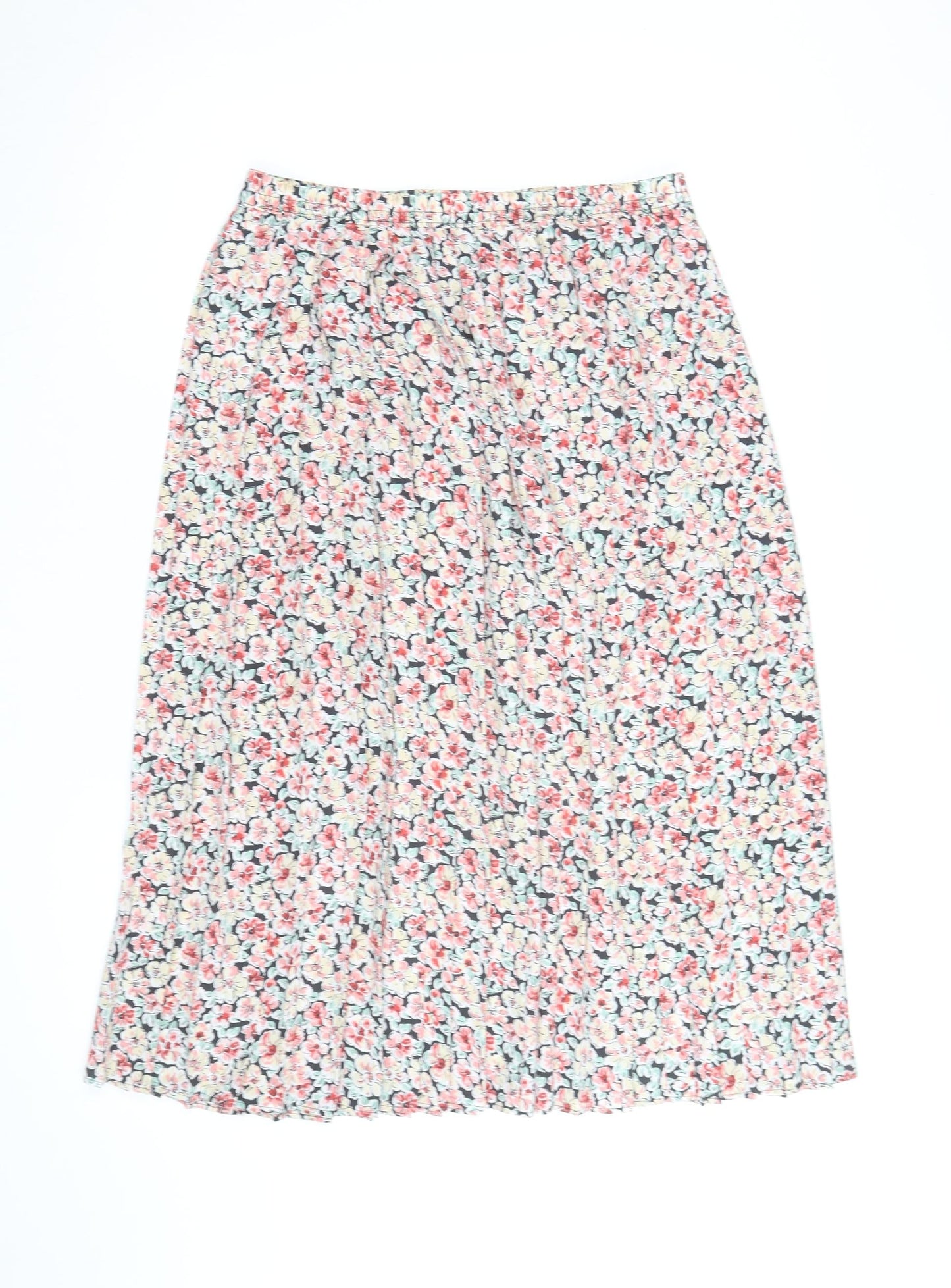 Eastex Womens Multicoloured Floral Pleated Midi Skirt Size 16