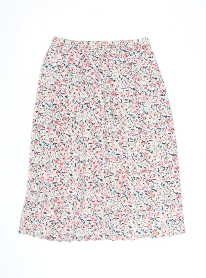 Eastex Womens Multicoloured Floral Pleated Midi Skirt Size 16