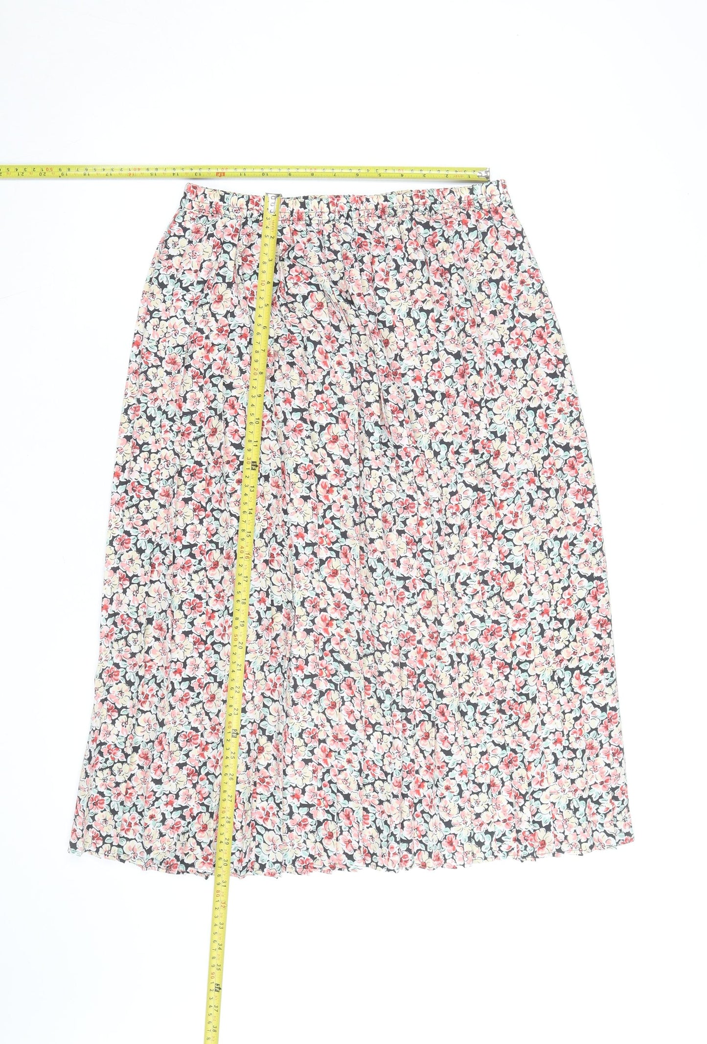 Eastex Womens Multicoloured Floral Pleated Midi Skirt Size 16