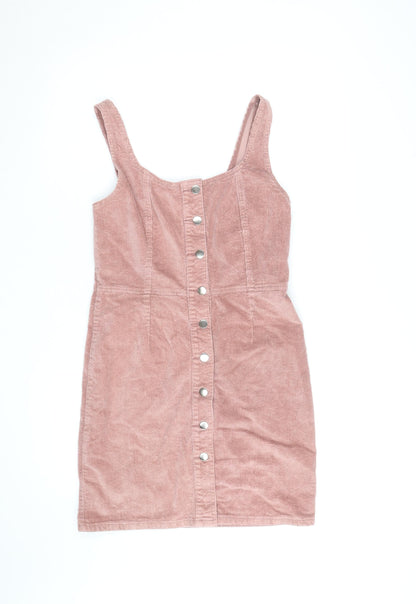 Quiz Womens Pink Corduroy Pinafore Dress Size 12