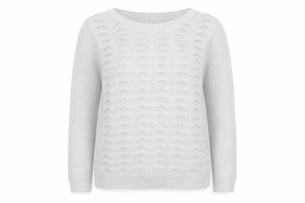 Marks & Spencer Per Una Grey Cotton Jumper Women Size 10 Crew Neck