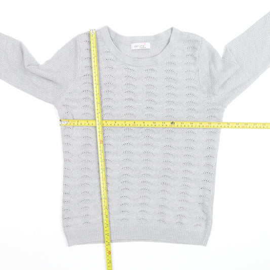 Marks and Spencer Per Una Grey Cotton Jumper Women Size 10 Crew Neck