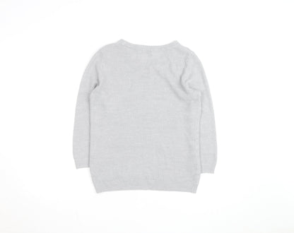 Marks and Spencer Per Una Grey Cotton Jumper Women Size 10 Crew Neck
