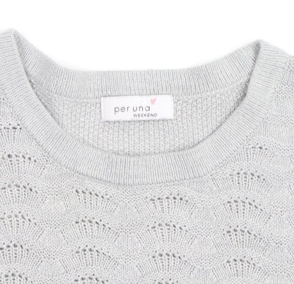 Marks and Spencer Per Una Grey Cotton Jumper Women Size 10 Crew Neck
