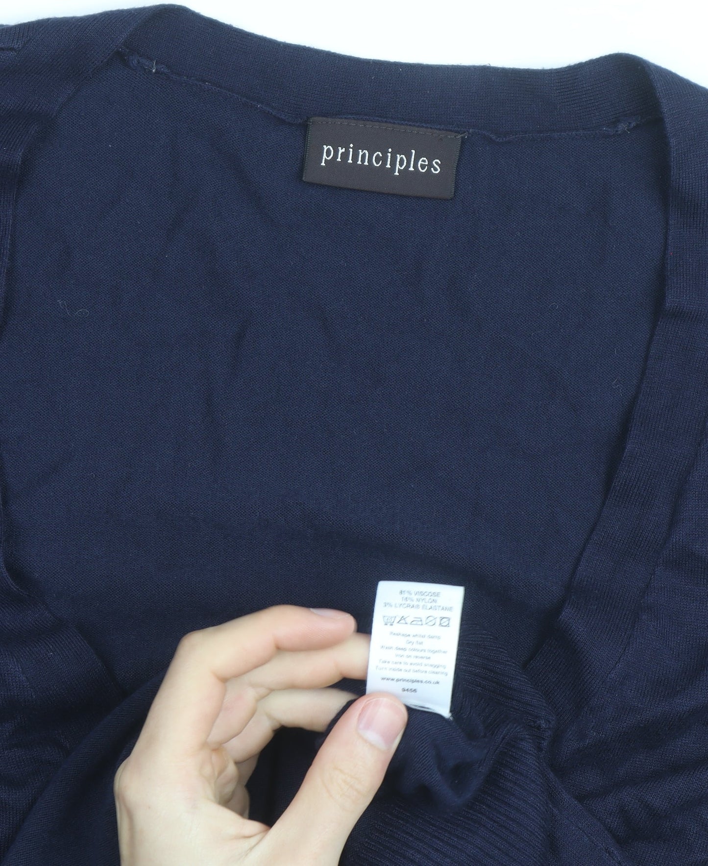 Principles Women’s Blue V-Neck Short Sleeve Button Cardigan Size 20
