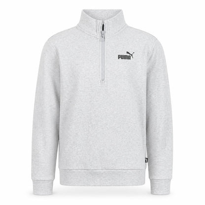 Puma Boys Grey 1/4 Zip Fleece Sweatshirt M Athletic Training Top