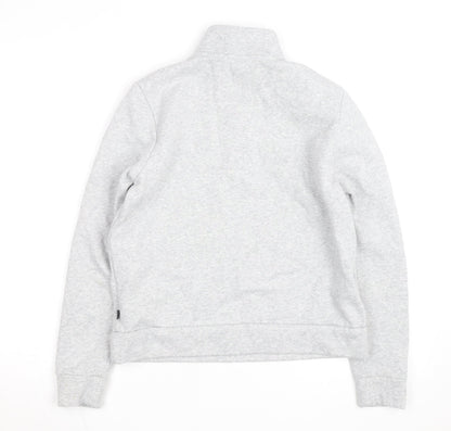 Puma Boys Grey 1/4 Zip Fleece Sweatshirt M Athletic Training Top
