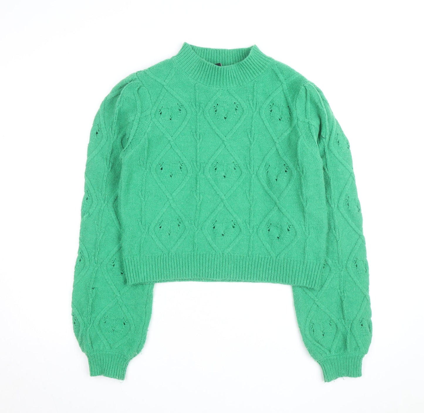 New Look Women’s Green Mock Neck Cable-Knit Tall Jumper Size 16