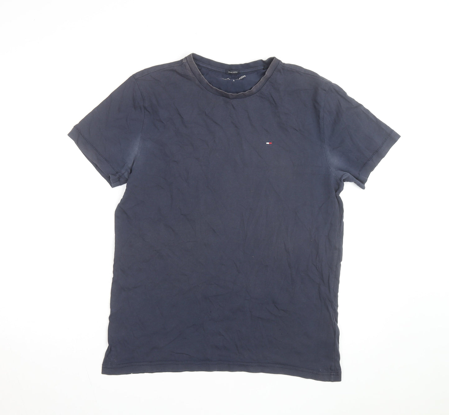 Tommy Hilfiger Men's Navy Crew Neck Organic Cotton T-Shirt L