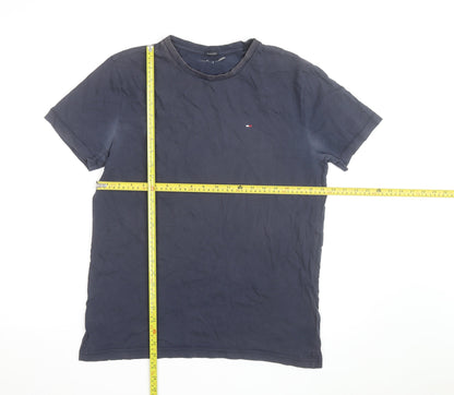 Tommy Hilfiger Men's Navy Crew Neck Organic Cotton T-Shirt L
