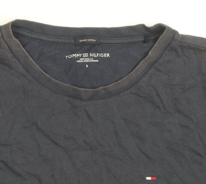 Tommy Hilfiger Men's Navy Crew Neck Organic Cotton T-Shirt L