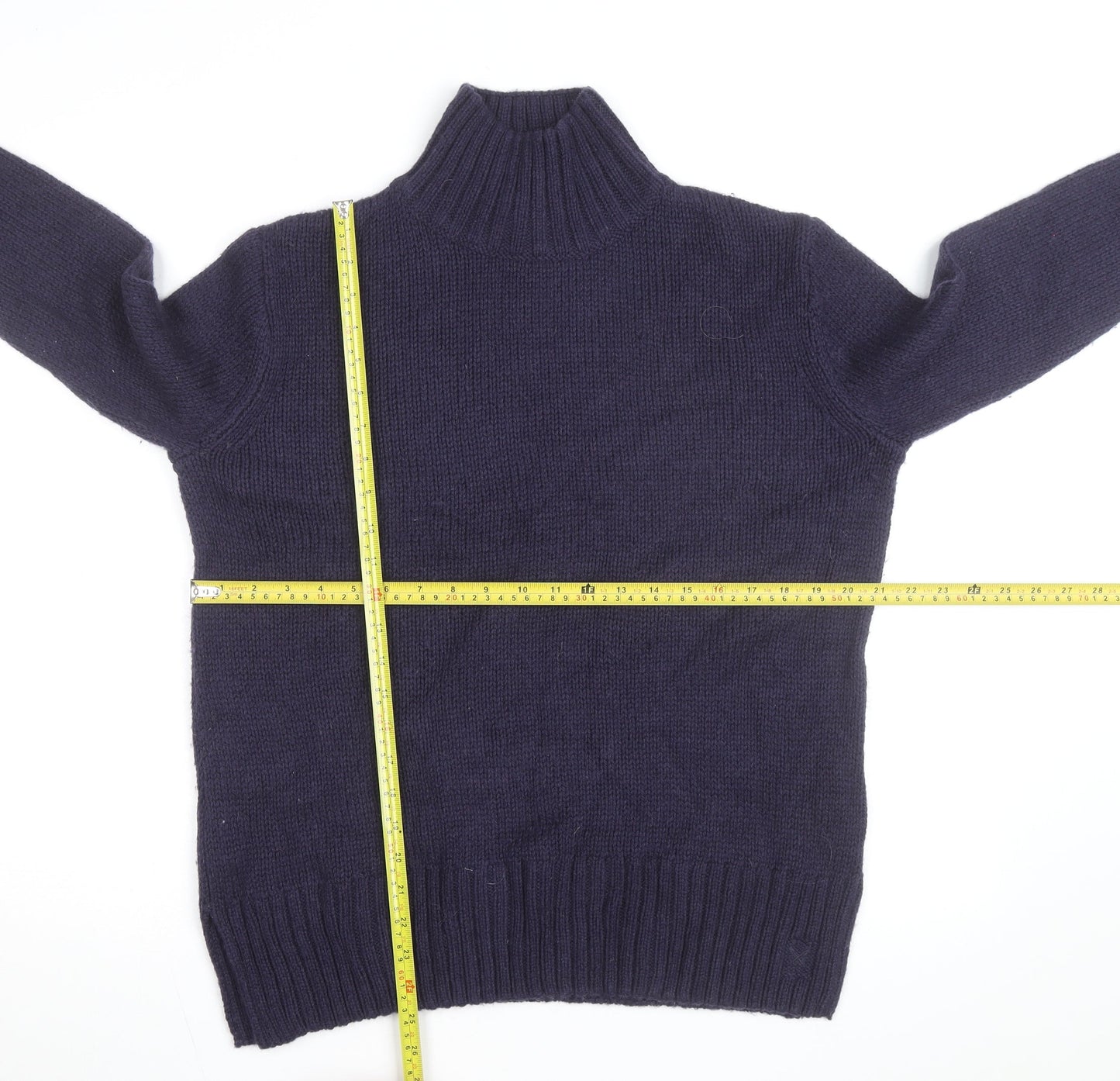 Crew Clothing Women's Blue Roll Neck Wool Jumper Size 12