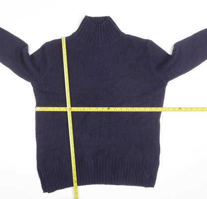 Crew Clothing Women's Blue Roll Neck Wool Jumper Size 12