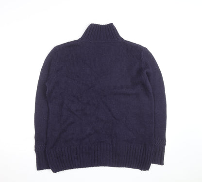 Crew Clothing Women's Blue Roll Neck Wool Jumper Size 12
