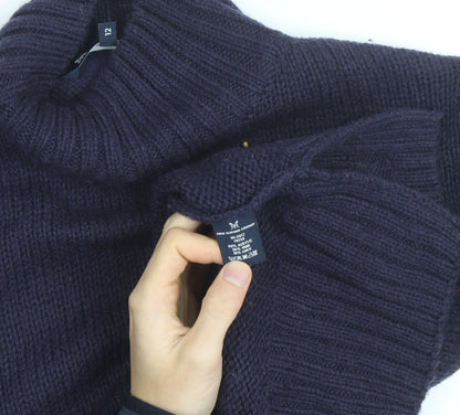 Crew Clothing Women's Blue Roll Neck Wool Jumper Size 12
