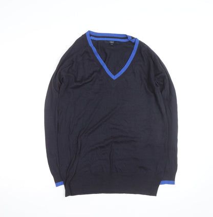 Next Men's Black V-Neck Cotton Jumper Size S