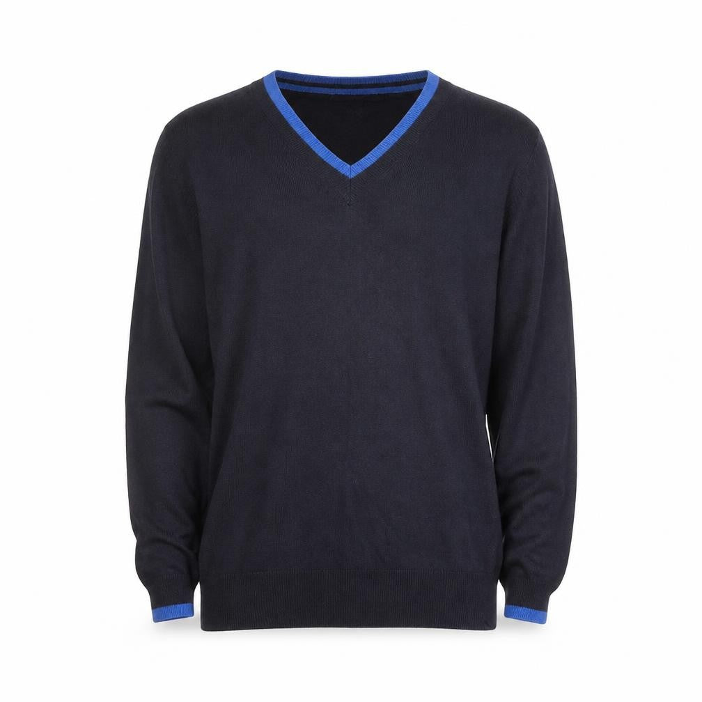 Next Men's Black V-Neck Cotton Jumper Size S