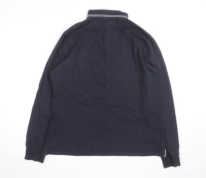 Stone Island Mens Navy Slim Fit Long Sleeve Polo Shirt Size L