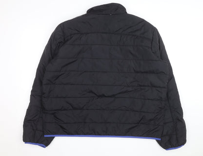 Lands' End Men's Black L Puffer Jacket Primaloft Insulated Winter Coat