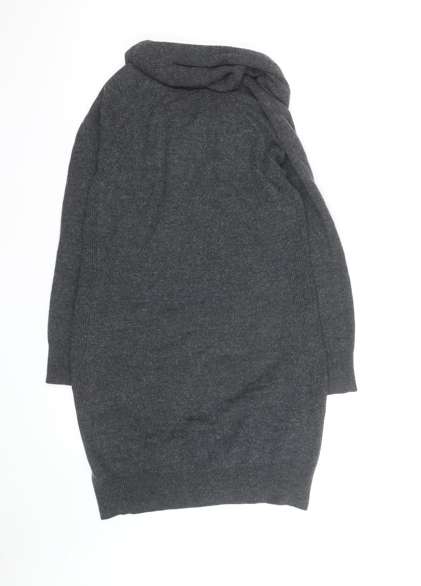 Paul Costelloe Women Grey Wool Cowl Neck Long Sleeve Jumper L