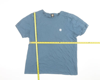 Pretty Green Men's Blue Cotton Crew Neck Short Sleeve T-Shirt L