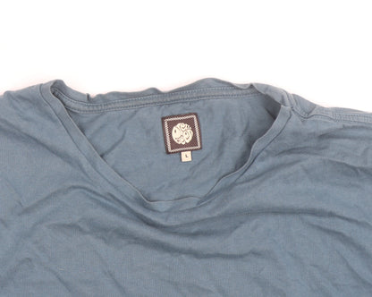 Pretty Green Men's Blue Cotton Crew Neck Short Sleeve T-Shirt L